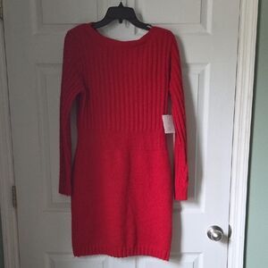 LC Lauren Conrad Red Long Sleeve Dress